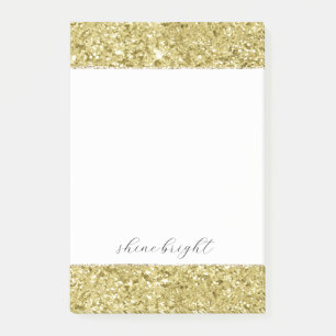 Gold Sparkling Glitzer Post-it Klebezettel