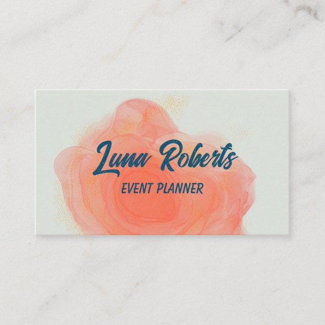 Gold Sparkor Alkohol Tinte Business Card Visitenkarte (Vorderseite)
