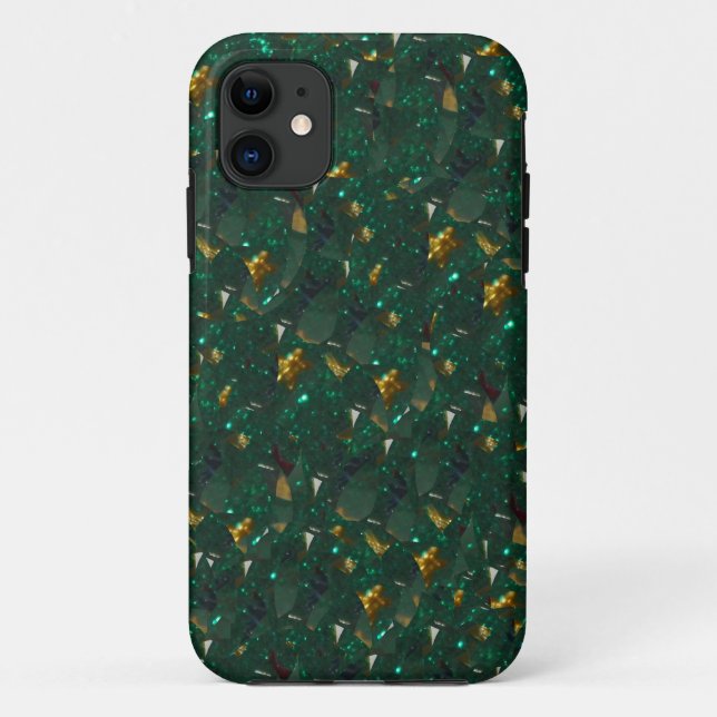Gold-Speckled Green-Mate-Fall Case-Mate iPhone Hülle (Rückseite)