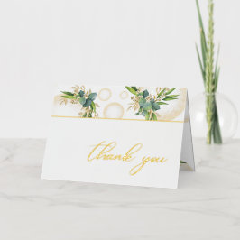 Gold Spheres und Botanische Hochzeit Dankeschön Ka