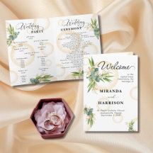 Gold Spheres und Botanische Hochzeitskarte