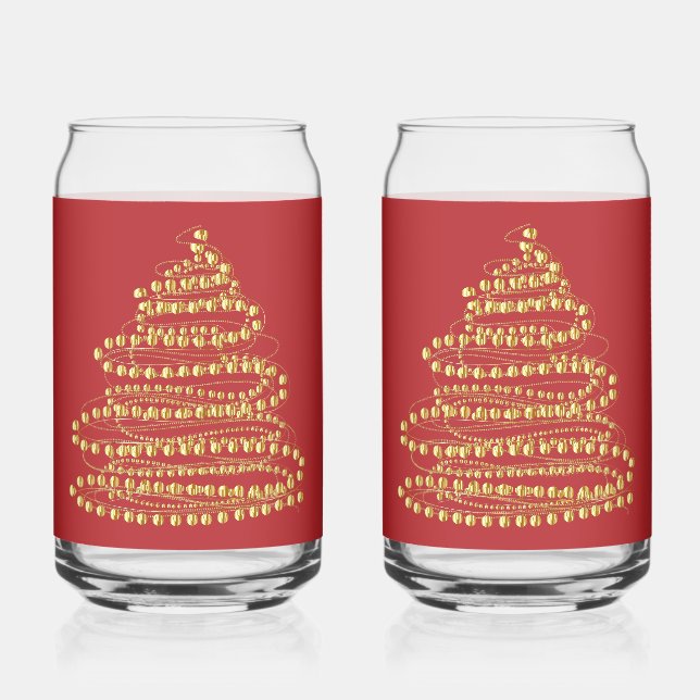 Gold Spiral Weihnachtsbaum kann Glass Set gestalte Dosenglas (Vorderseite)