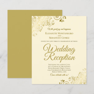 Gold-Spitzen auf Cream Wedding-HAUSHALT Einladung