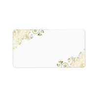 Gold-Spitzen auf der weißen eleganten Blank-Hochze