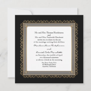 Gold & Spitzen Barock Formal Elegante Hochzeit Ein Einladung