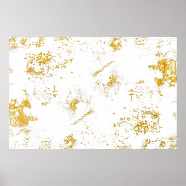 Gold splashes Texture. Brush stroke design element Poster (Vorne)