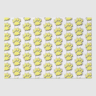 Gold Spritzer Dog Paw Zeichnend Muster Seidenpapier