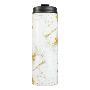 Gold spritzt Textur. Gestaltungselement Thermosbecher