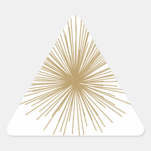 Gold Sputnik Starburst Dreieckiger Aufkleber