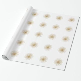 Gold Sputnik Starburst Geschenkpapier
