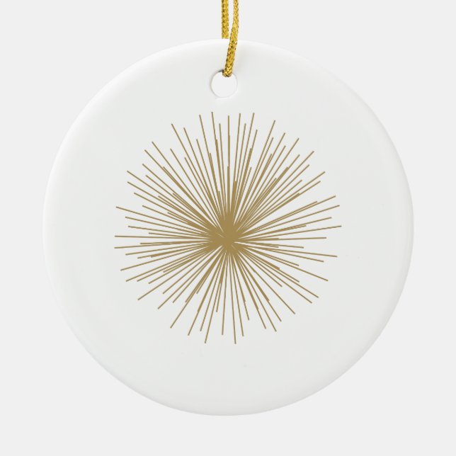 Gold Sputnik Starburst Keramikornament (Vorne)