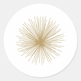 Gold Sputnik Starburst Runder Aufkleber