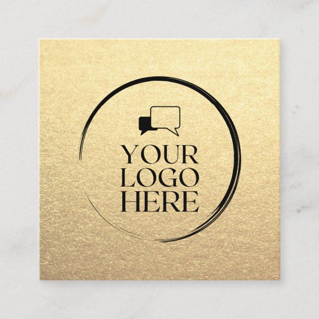 Gold Square fügen Sie Ihr Logo auf Ihre individuel Quadratische Visitenkarte (Vorderseite)