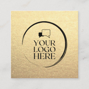 Gold Square Fügen Sie Ihr Logo ein, maßgeschneider Quadratische Visitenkarte