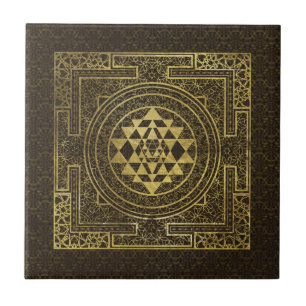Gold Sri Yantra/Sri Chakra Fliese
