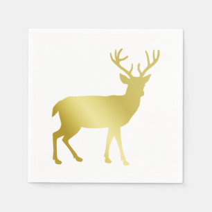 Gold Stag Dee Christmas Serviette