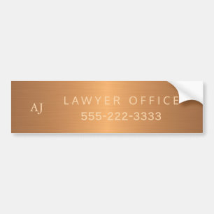 Gold Stahl Kupfer metallisches Firmenname Monogram Autoaufkleber