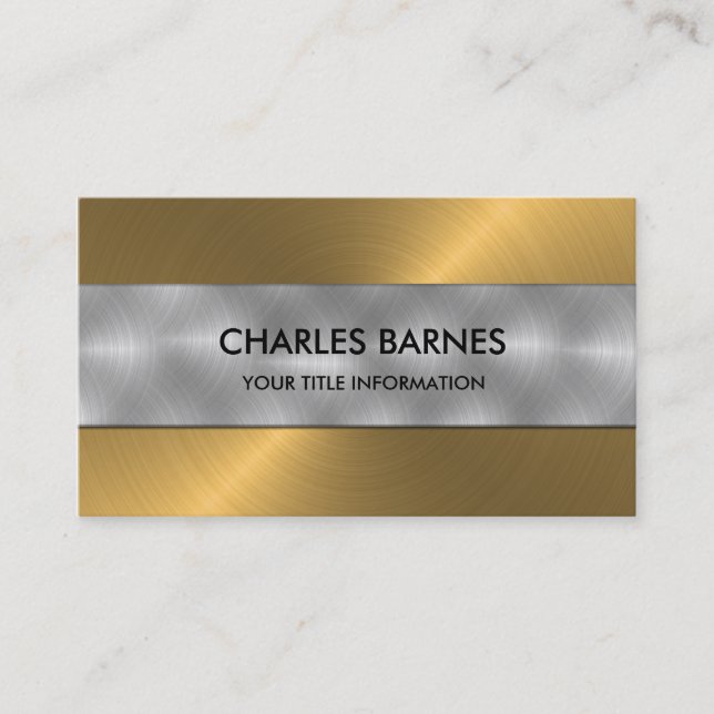 Gold Stainless Steel Business Card Visitenkarte (Vorderseite)