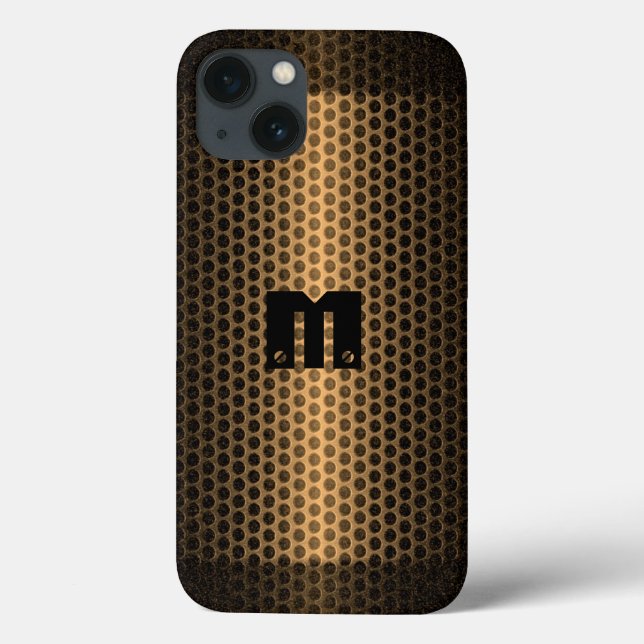 Gold Stainless Steel Metal Hole Case-Mate iPhone Hülle (Rückseite)