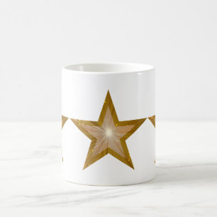 Gold Star 3 Sterne Tasse weiß