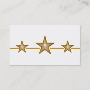 Gold Star 3 Sterne Visitenkarte weiß