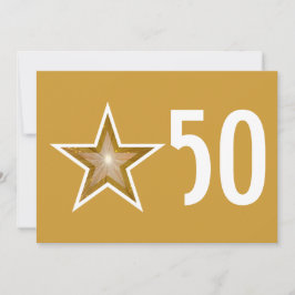 Gold Star "50" Jubiläum Einladung Gold