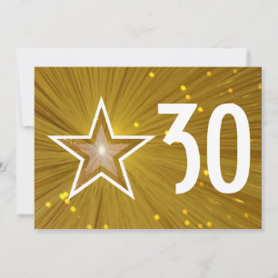 Gold Star "Age" Geburtstag Einladung weiß zurück