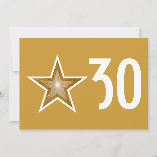 Gold Star 'Age invitation d'anniversaire or (Devant)