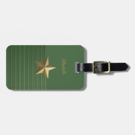 Gold Star auf Green Gepäckanhänger
