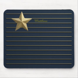 Gold Star auf Navy Blue Mousepad