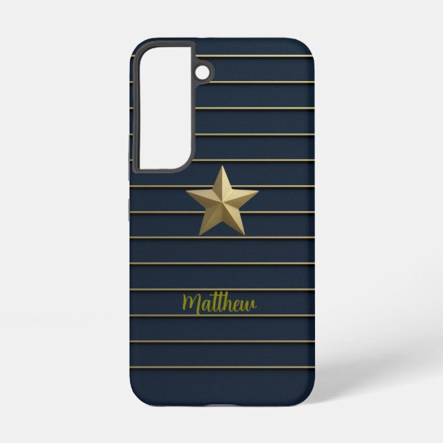 Gold Star auf Navy Blue Samsung Hüllen Galaxy Hülle (Rückseite)
