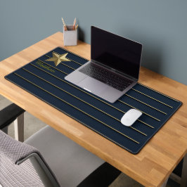 Gold Star auf Navy Blue Schreibtischunterlage