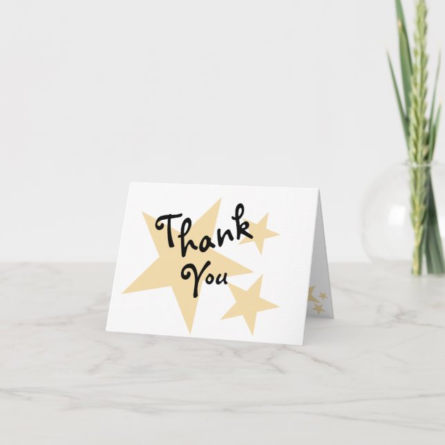 Gold Star auf Weiß Dankeschön Karte (Vorderseite)