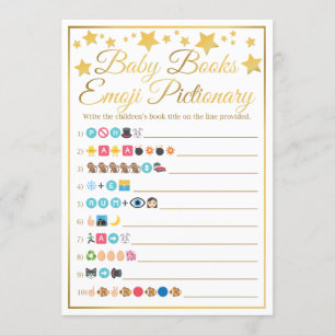 Gold Star Baby Dusche Emoji Baby Book Game Einladung