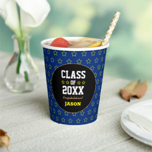 Gold Star / Blue Schließ Class Jahr Pappbecher