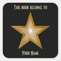 "Gold" Star-Buchzeichen-Aufkleber Blaxon