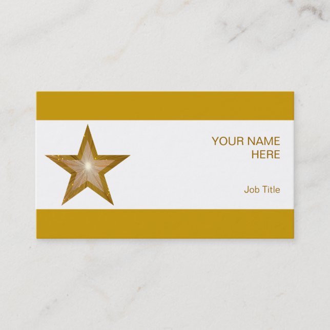 Gold Star carte de visite étoile côté blanc rayé (Devant)