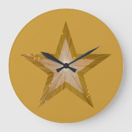 "Gold" Star clock round gold Große Wanduhr