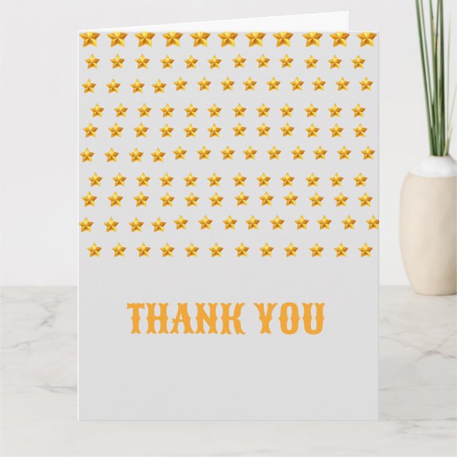 Gold Star danke gefaltete Karten (Vorderseite)