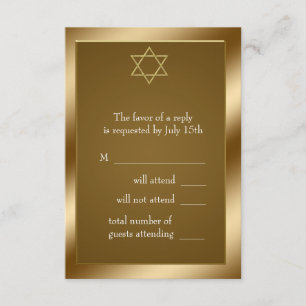 Gold Star David RSVP Karte