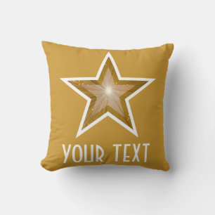 "Gold Star" 'Dein Text' werfen Kissenplatz Gold Kissen