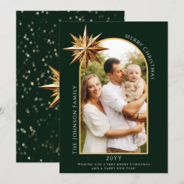 Gold Star der Bethlehem Foto-Karte Feiertagskarte