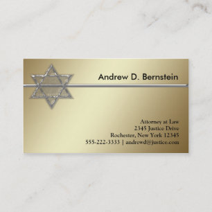Gold Star der David Business Cards Visitenkarte