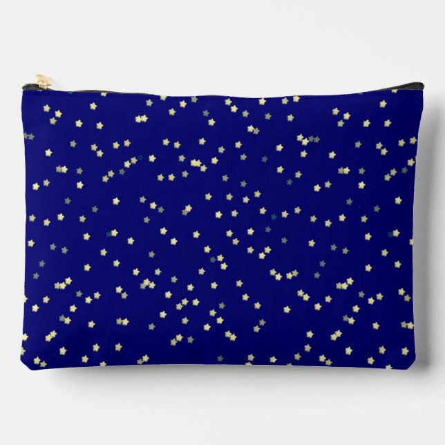 Gold Star Design auf blau Zubehörtasche (Vorderseite)