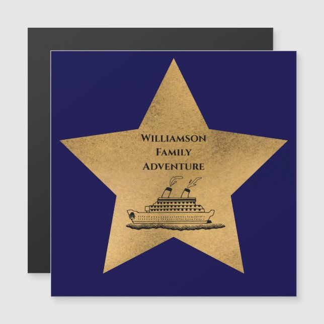 Gold Star Familie Kreuzfahrtschiff Tür Blue Magnet (Vorne/Hinten)