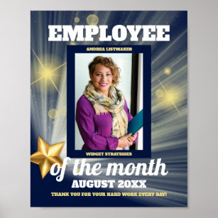 Gold Star Foto Mitarbeiter des Monats Anzeige Poster