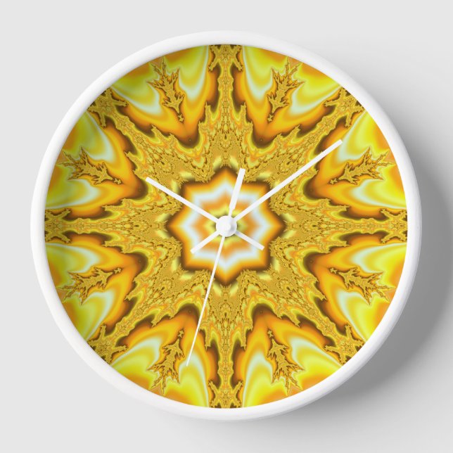 Gold Star Fractal Clock Uhr (Vorderseite)