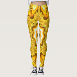 Gold Star Fraktal Leggings