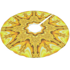 Gold Star Fraktal Tree Skirt Polyester Weihnachtsbaumdecke