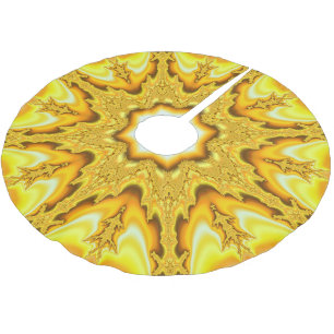 Gold Star Fraktal Tree Skirt Polyester Weihnachtsbaumdecke